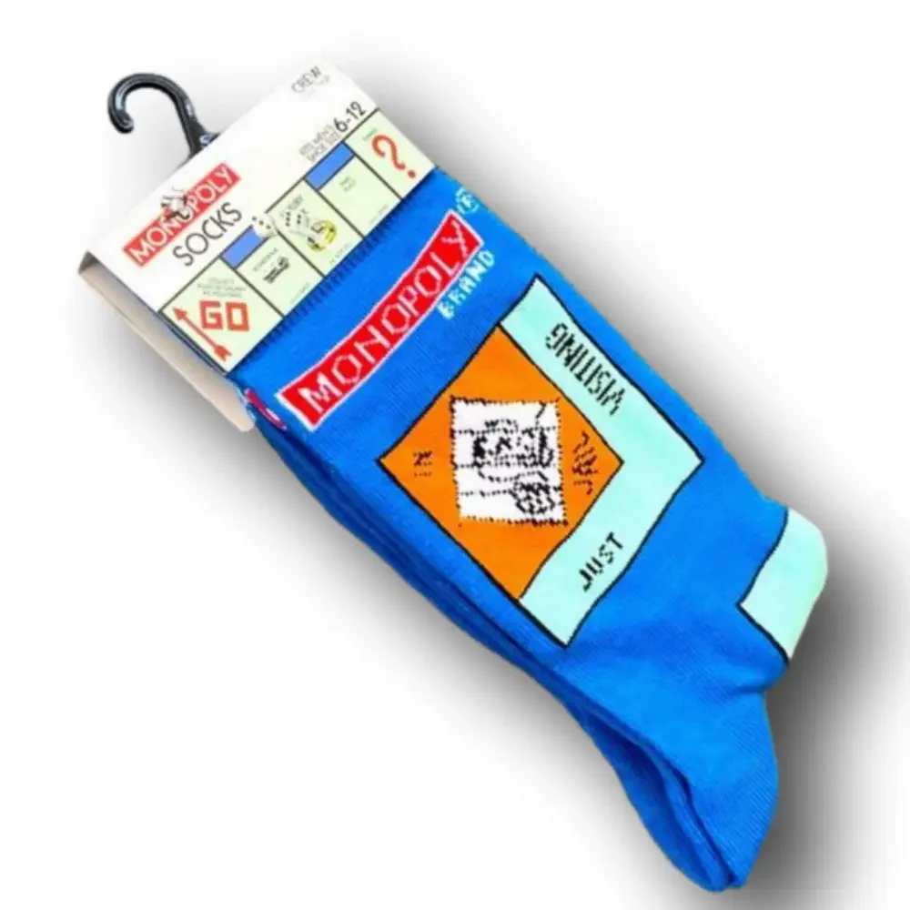 3/$20 Monopoly Board Game Funny Novelty Crew Socks - NWT